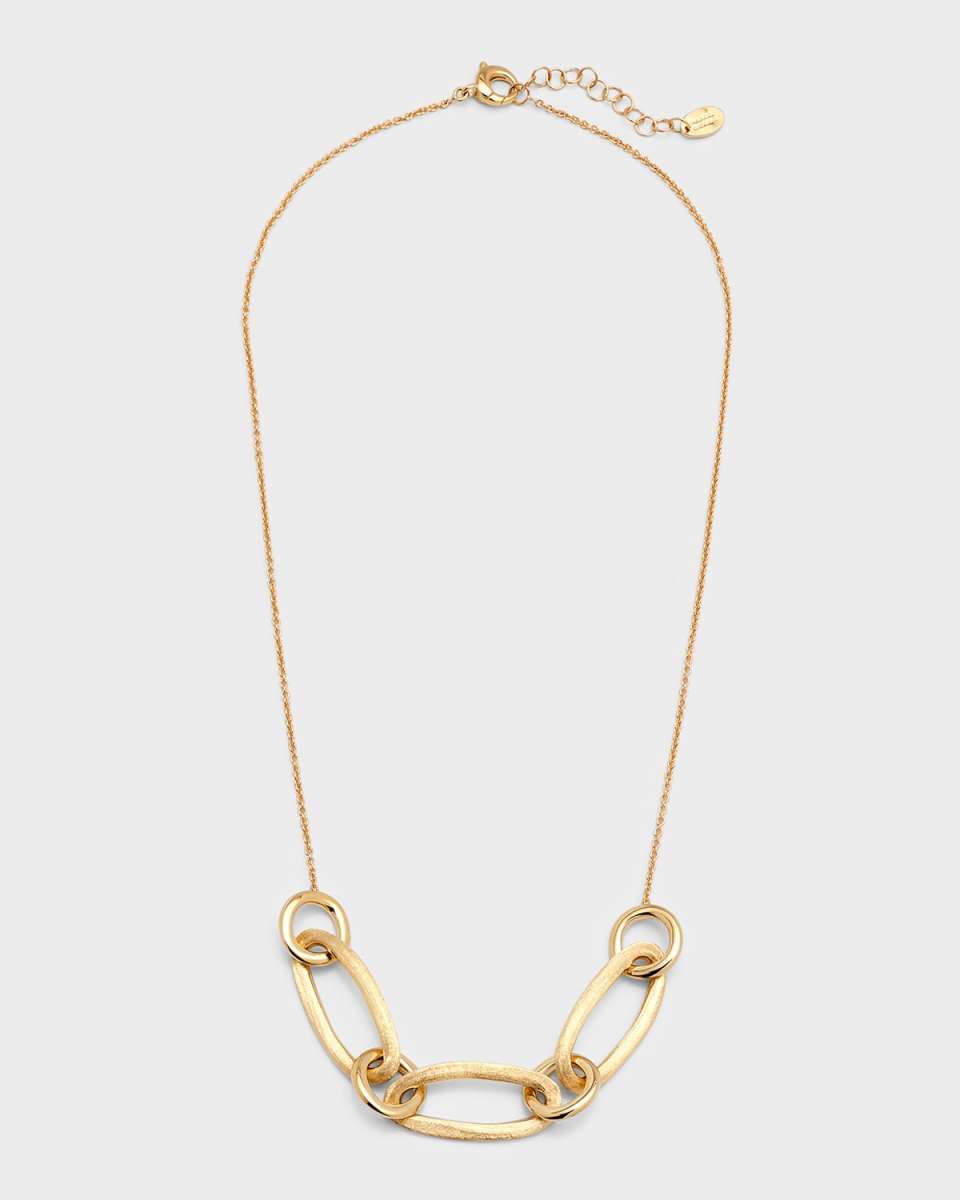 18K Yellow Gold Jaipur Three Oval Link Necklace